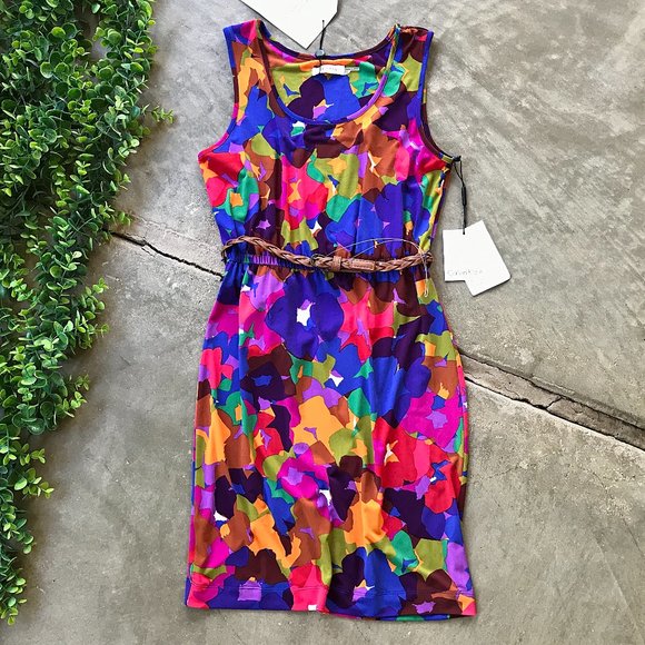 Calvin Klein Dresses & Skirts - Calvin Klein • Multicolor Floral Belted Dress